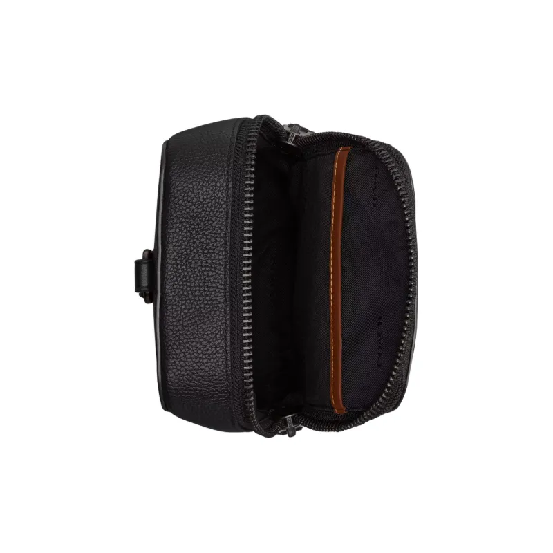 COACH Gotham Leather Shoulder Bag, Crossbody Bag Mini Men's Black-3