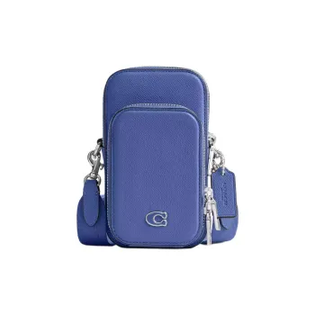 COACH Leather Shoulder Bag, Crossbody Bag Mini Men's Blueberry