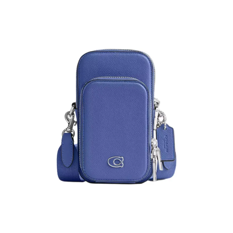 COACH Leather Shoulder Bag, Crossbody Bag Mini Men's Blueberry-0