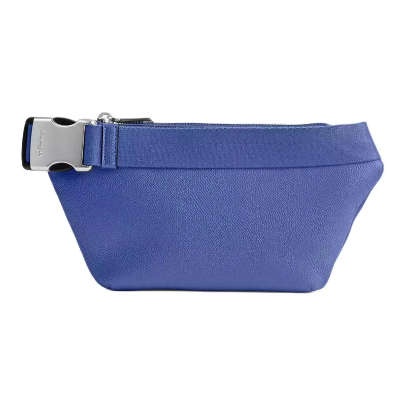 COACH Cross Grain Canvas With Leather Shoulder Bag, Crossbody Bag, Fanny Pack Medium Size Men's Blueberry-2