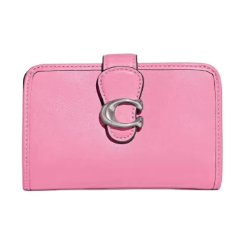 COACH Tabby Leather Coin Purse Wallet Medium Size Women's Bright Pink