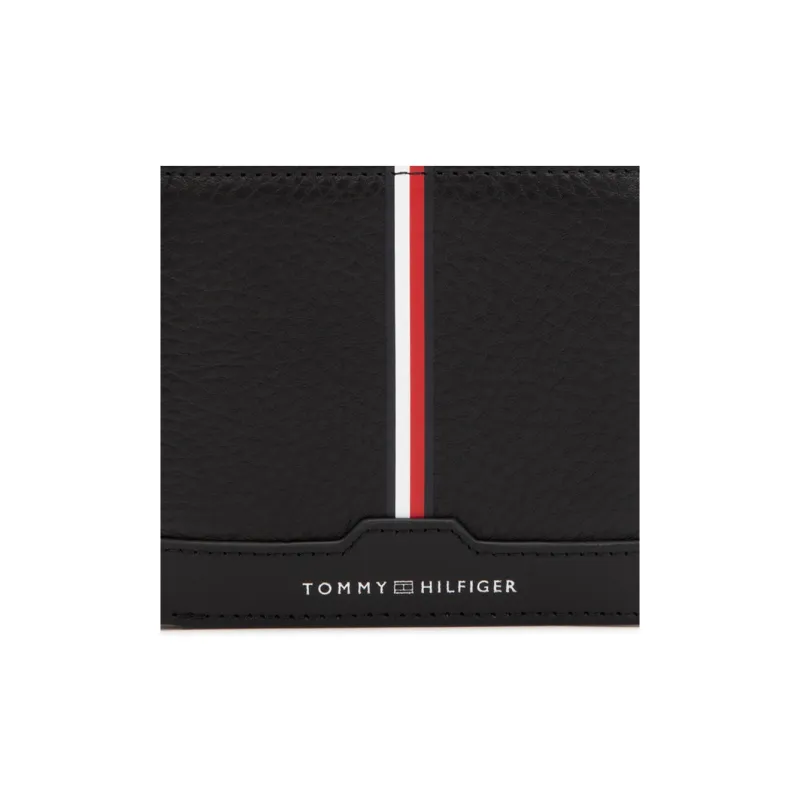 Tommy Hilfiger Cow Leather Wallet Regular Men's Black/White/Red-4