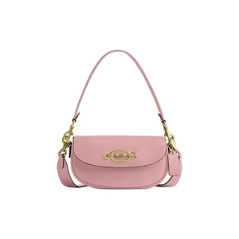 COACH Harley Cow Leather Saddle Bag Handbag, Shoulder Bag Medium Size Women's Soft Pink