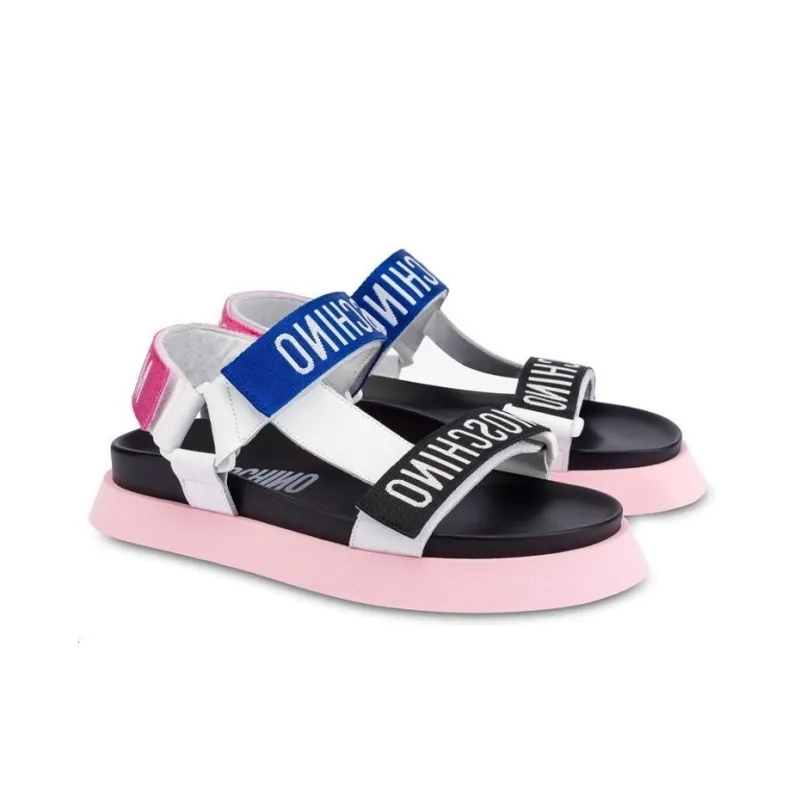 MOSCHINO Strap Sandals Women's White Blue Black-3