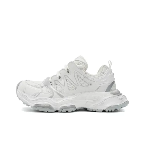 LDCN Cyclone LOGO Student Shoes Low-Top Chunky Sneakers Unisex White