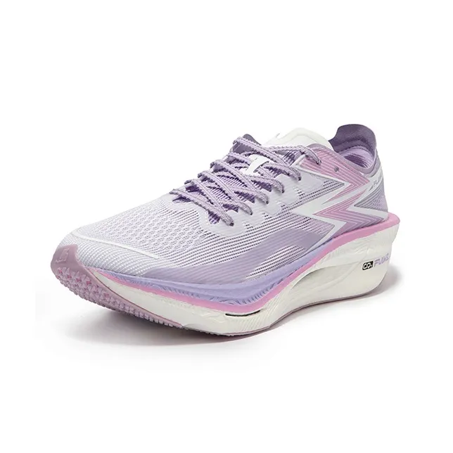 361° Fly Burn 3 Cushioning Anti-Slip Wear-Resistant Breathability Low-Top Running Shoes Unisex White Purple-1