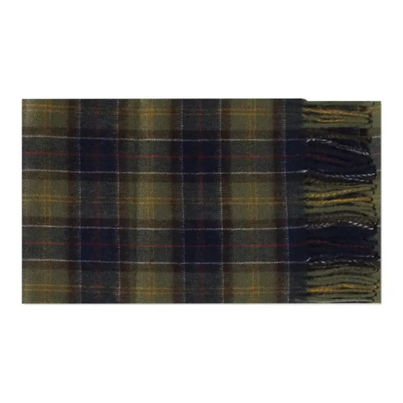 BARBOUR Wool Acrylic Knit Scarves Men's Dark Green-1