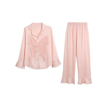 Flow Yarn Pajama Set Women's Two-Piece Set Pink