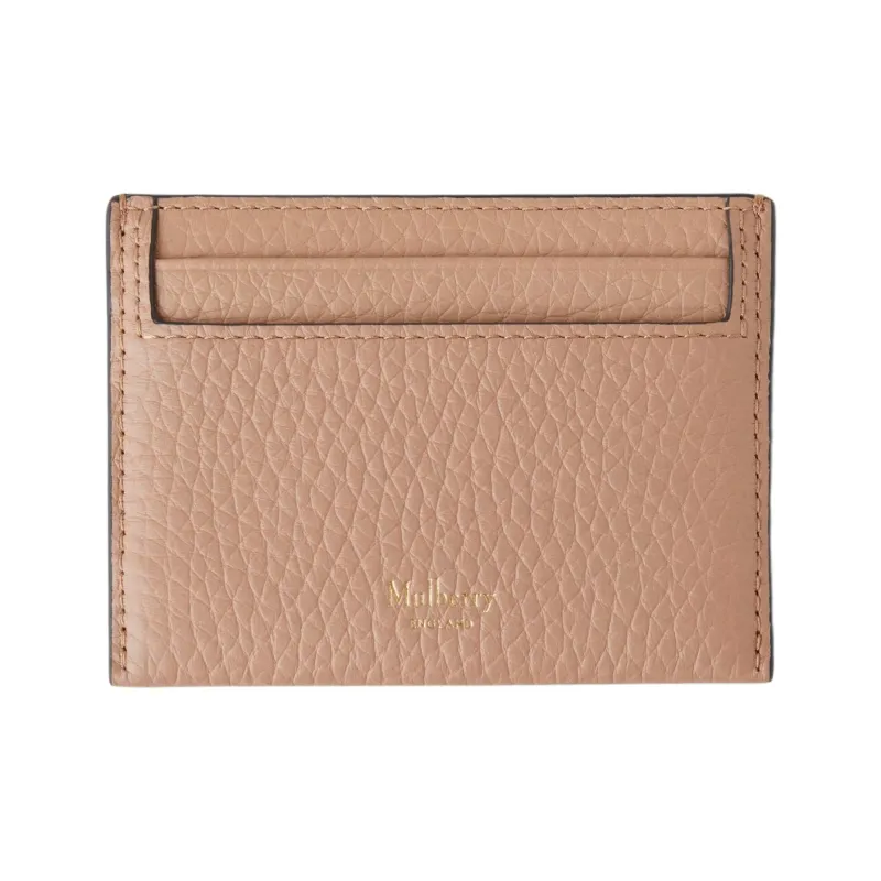 Mulberry Textured Leather Credit Card Holder Card Case Women's Light Saffron-0