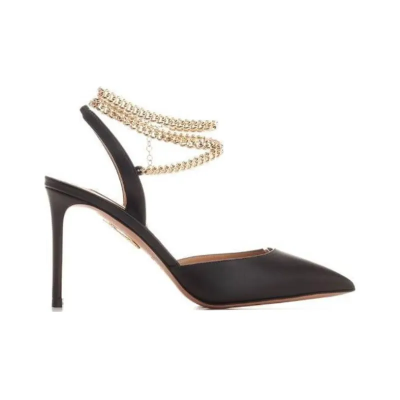 AQUAZZURA Flash 95mm Leather Pumps-1