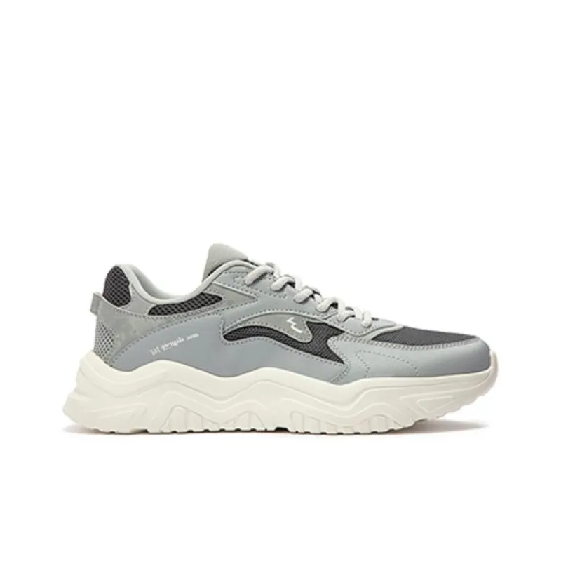 361° Anti-Slip Wear-Resistant Low-Top Casual Shoes Men's Gray White-1