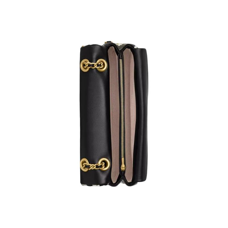 COACH Tabby Nappa Leather Crossbody Bag Shoulder Bag Women's Brass & Black Multicolor-2
