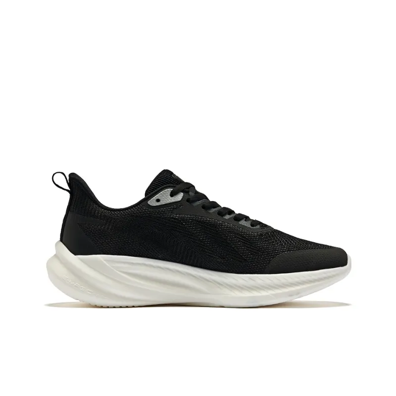 Erke Wind Chase 2.0 V2 Cushioned Wear-Resistant Breathable Low-Top Casual Running Shoes Men's Black White-1