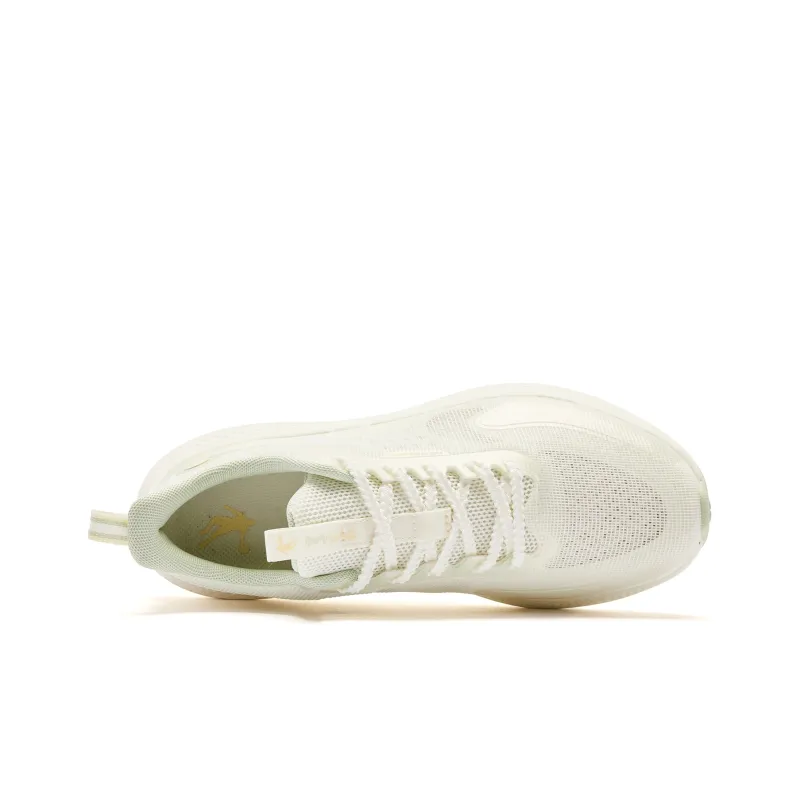 QIAODAN Joy Bullet 2.0 Cushioned Slip Resistant Breathable Lightweight Low Top Running Shoes Women's Beige Green-3