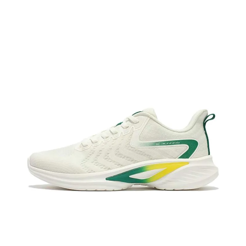 361° Anti Slip Wear Resistant Low Top Casual Running Shoes Men's White Green-0
