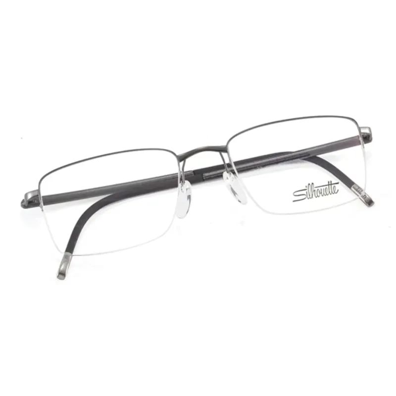 SILHOUETTE High Tech Titanium Browline Eyeglass Frames Men's Gray-1