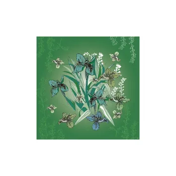 Eucalyptus Ornamentation Box Silk Scarves Women's