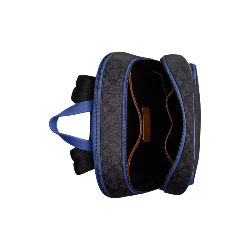 COACH Gotham Canvas Backpack Large Size Men's Charcoal & Blueberry-3