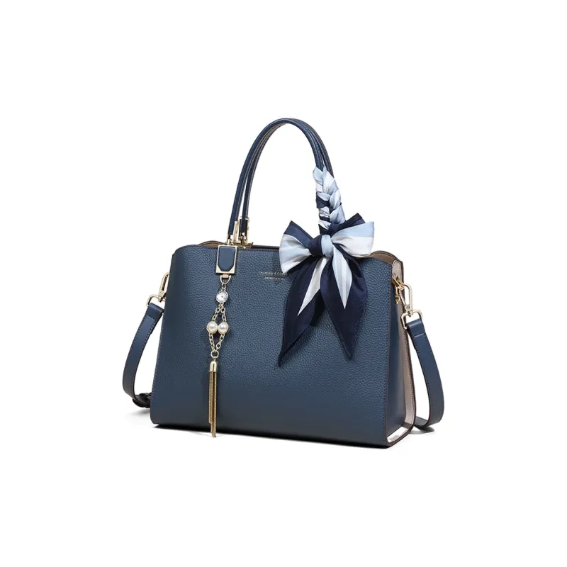 COMELY Cow Leather Mom Bag Crossbody Bag Handbag Regular Women's Beige Apricot/Blue-5