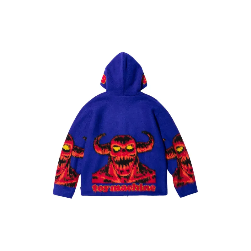 Supreme Toy Machine Zip Up Hooded Sweater-4