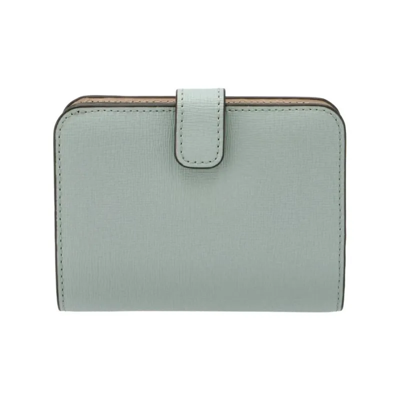 Furla Babylon Embossed Calfskin Wallet Small Size Women's Blue Gray-1