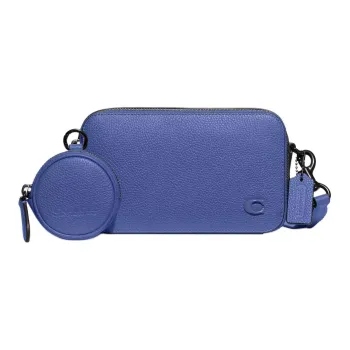 COACH Charter Leather Shoulder Bag Crossbody Bag Small Size Men's Blueberry