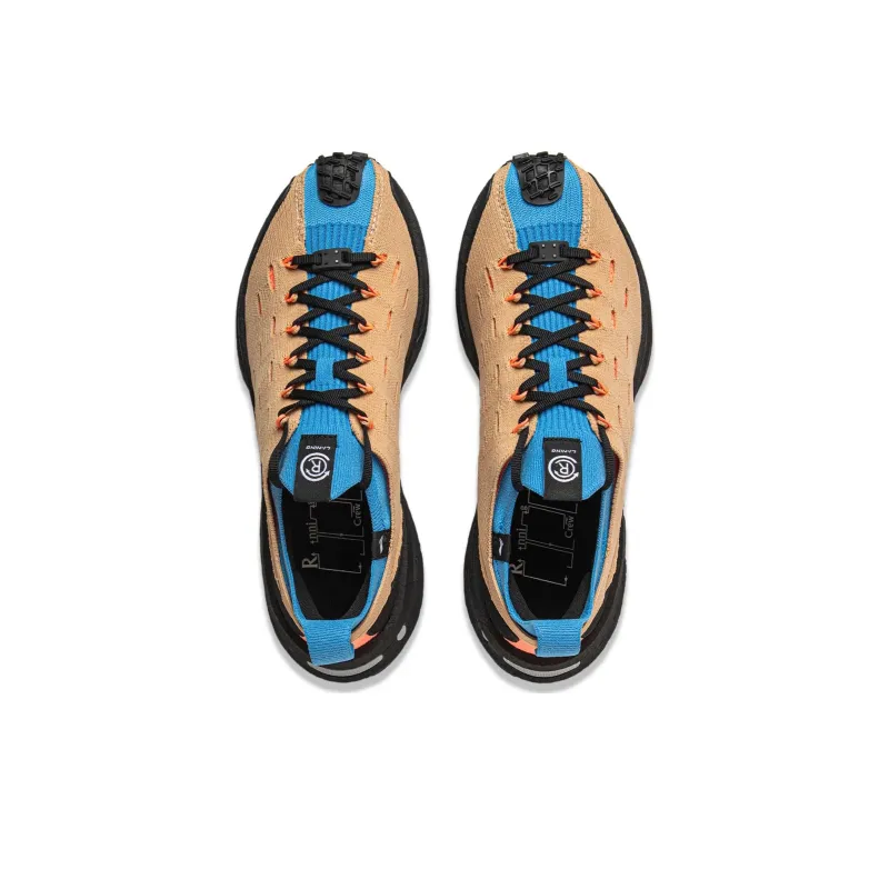 LiNing Cushioning Wear Resistant Low Top Sports Casual Shoes Unisex Brown Blue-3