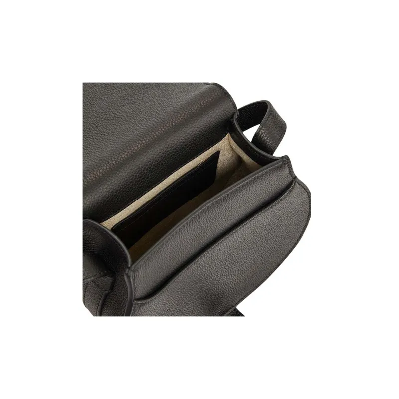 Chloe Marcie Grained Calfskin Crossbody Bag Shoulder Bag Small Size Women's Black-3