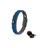 Diamond Dark Blue Wristband with Lightning Black Buckle (Black Aluminum Box Packaging)