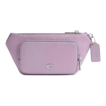 COACH Cross Grain Leather With Coated Canvas Sling Bag, One Shoulder, Crossbody, Fanny Pack Medium Size Men's Purple