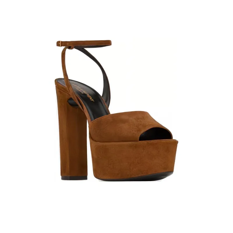 SAINT LAURENT Jodie Platform Sandals Brown Women's-2