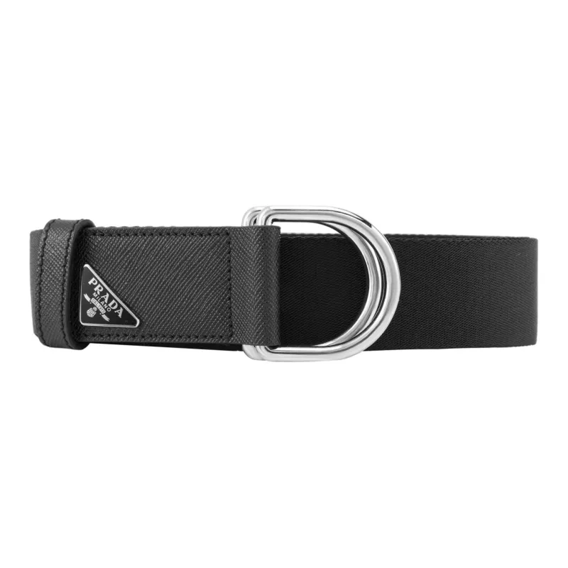 PRADA Logo Plaque Woven Belt-1