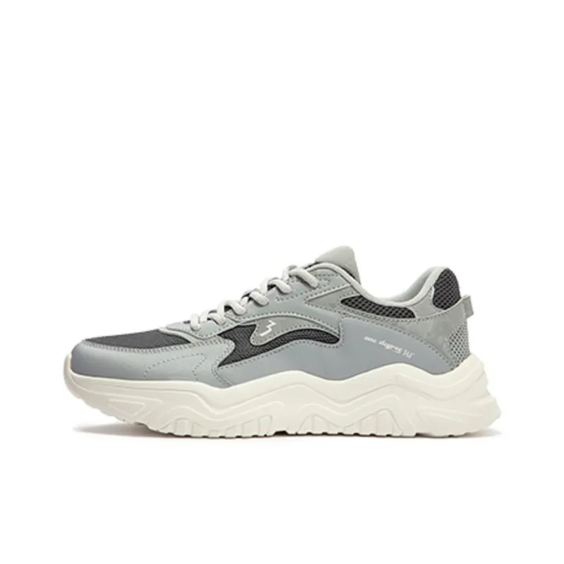 361° Anti-Slip Wear-Resistant Low-Top Casual Shoes Men's Gray White-0