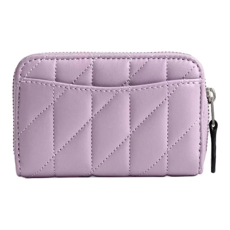 COACH Zip Around Nappa Leather Coin Purses Wallets Small Size Women's Light Purple-1