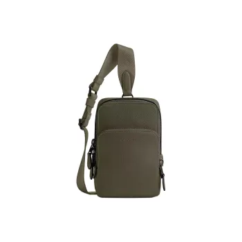 COACH Gotham Leather Shoulder Bag, Crossbody Bag Mini Men's Army Green