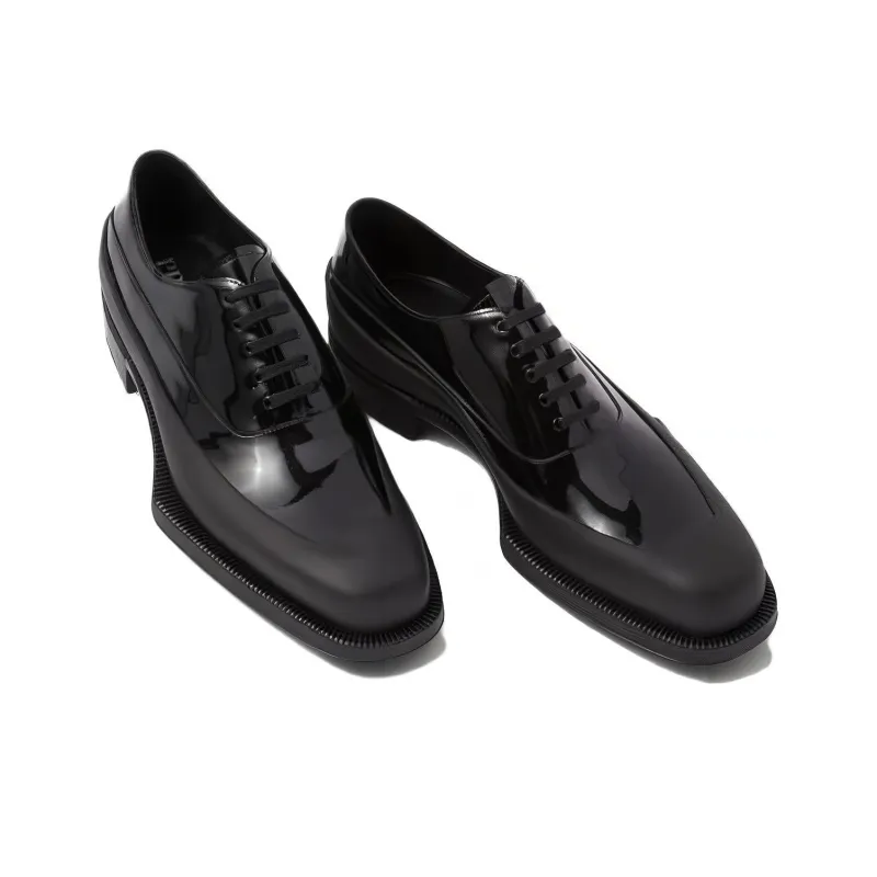 PRADA Patent Leather Derby Shoes-3