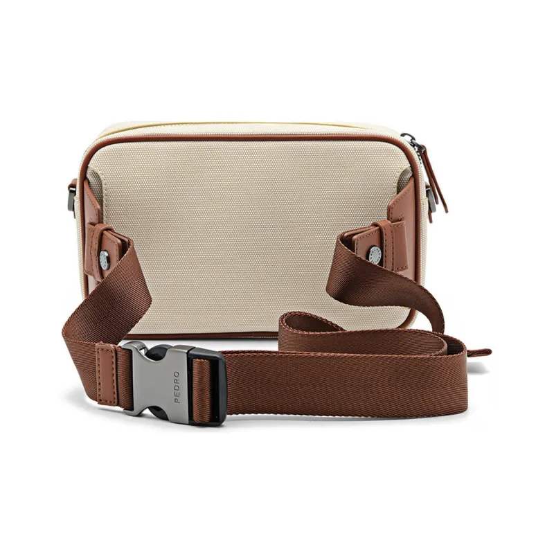 PEDRO Microfiber Shoulder Bag Men's Black/Beige-7
