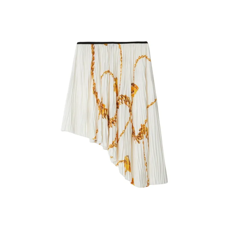 Burberry Chain Printed Pleated Asymmetric Skirt-1