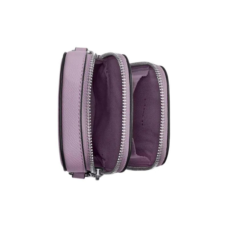 COACH Cross Grain Cow Leather Cell Phone Pouch, Shoulder Bag, Crossbody Bag Mini Men's Purple-2