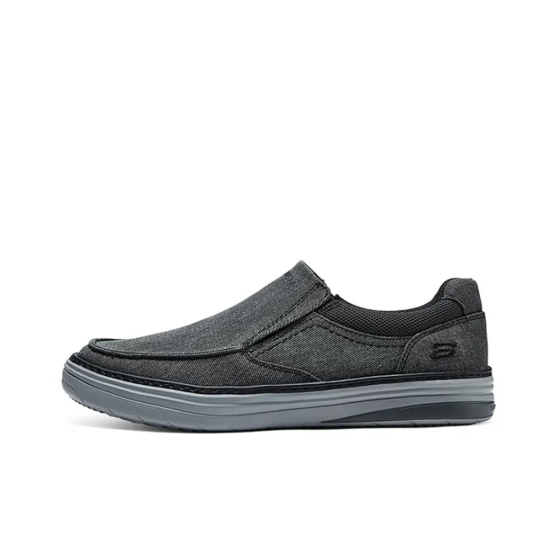 Skechers Lightweight Low Top Canvas Shoes Men's Black-0
