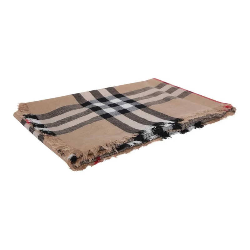 Burberry Checked Frayed Edge Scarf-2