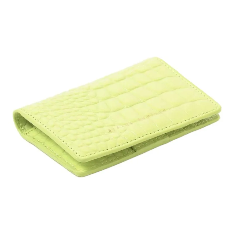 Beams STATUS ANXIETY Collaboration Cow Leather Business Card Holder Women's Lemon-2