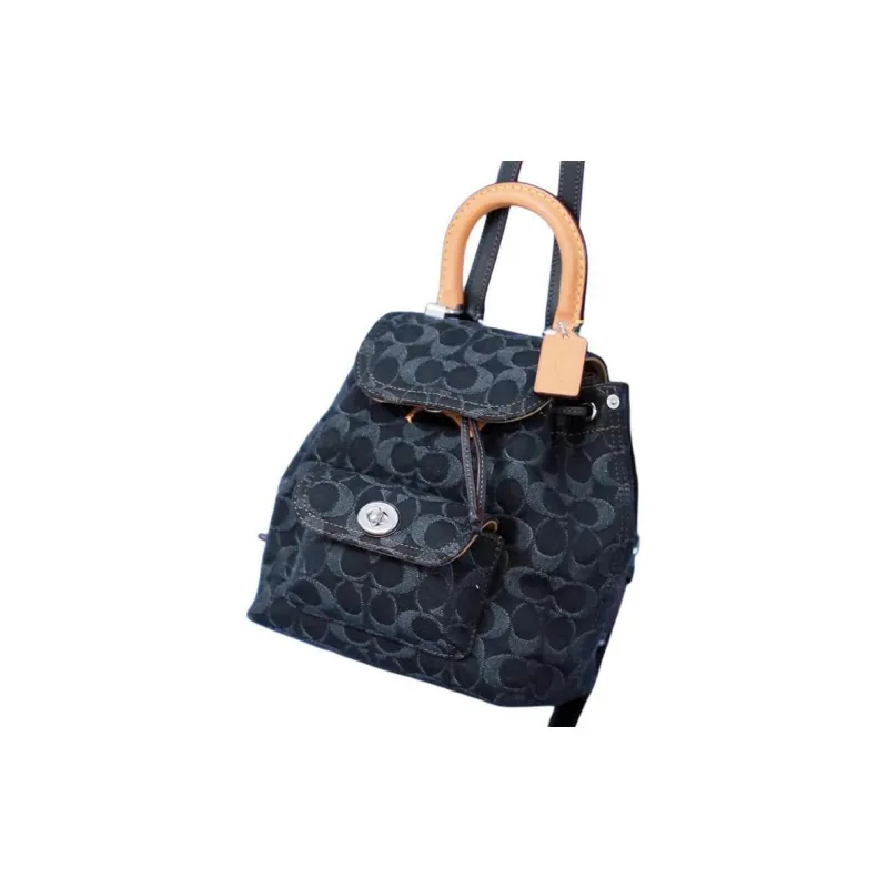 COACH Riya Fabric Backpack Medium Size Women's Blue-2
