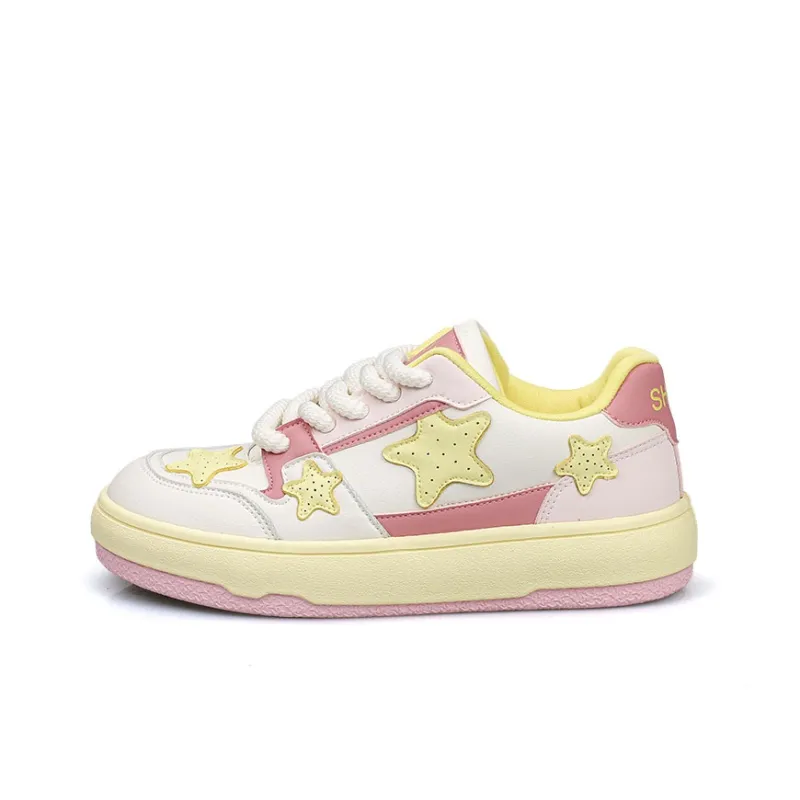 B10CROWN Anti Slip Wear Resistant Low Top Skateboard Shoes Women's Cherry Blossom Pink-0