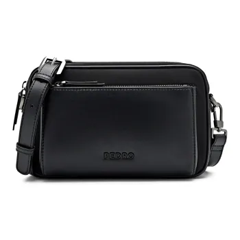 PEDRO Microfiber Shoulder Bag Men's Black/Beige