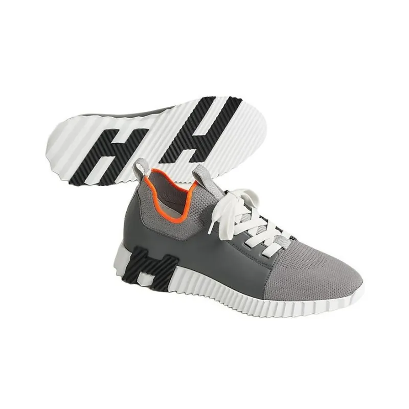 HERMES Depart Low Top Casual Shoes Men's Gray-3
