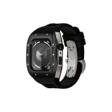 Black Bezel Silver Case, Black Strap