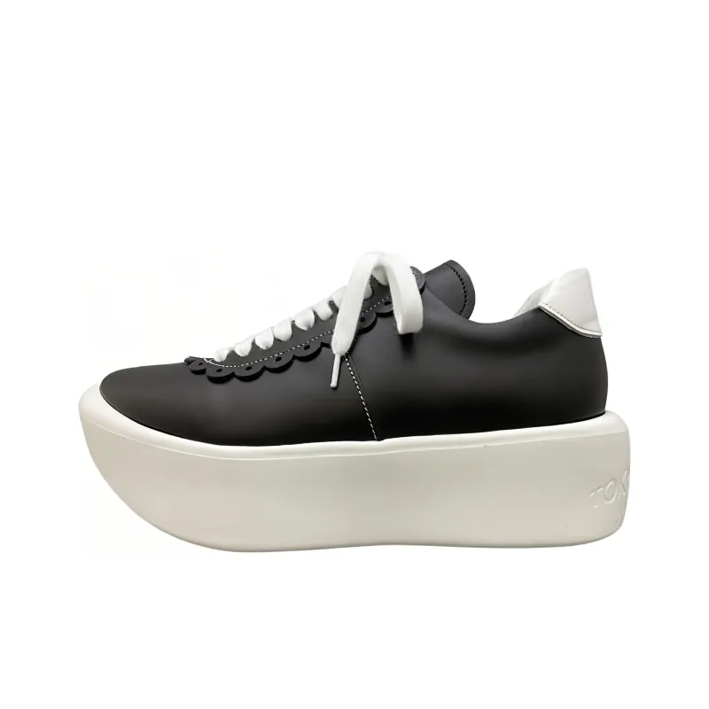 Tokyo Bopper Low-Top Casual Shoes 5cm Women's Black White-0