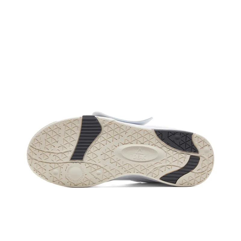 PEAK Skateboard Shoes Men Low Top All White Light Gray-5