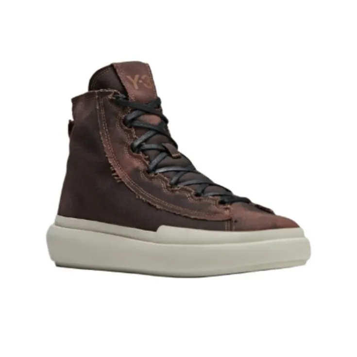 Y 3 Nizza High Top Skateboard Shoes Unisex Brown-2
